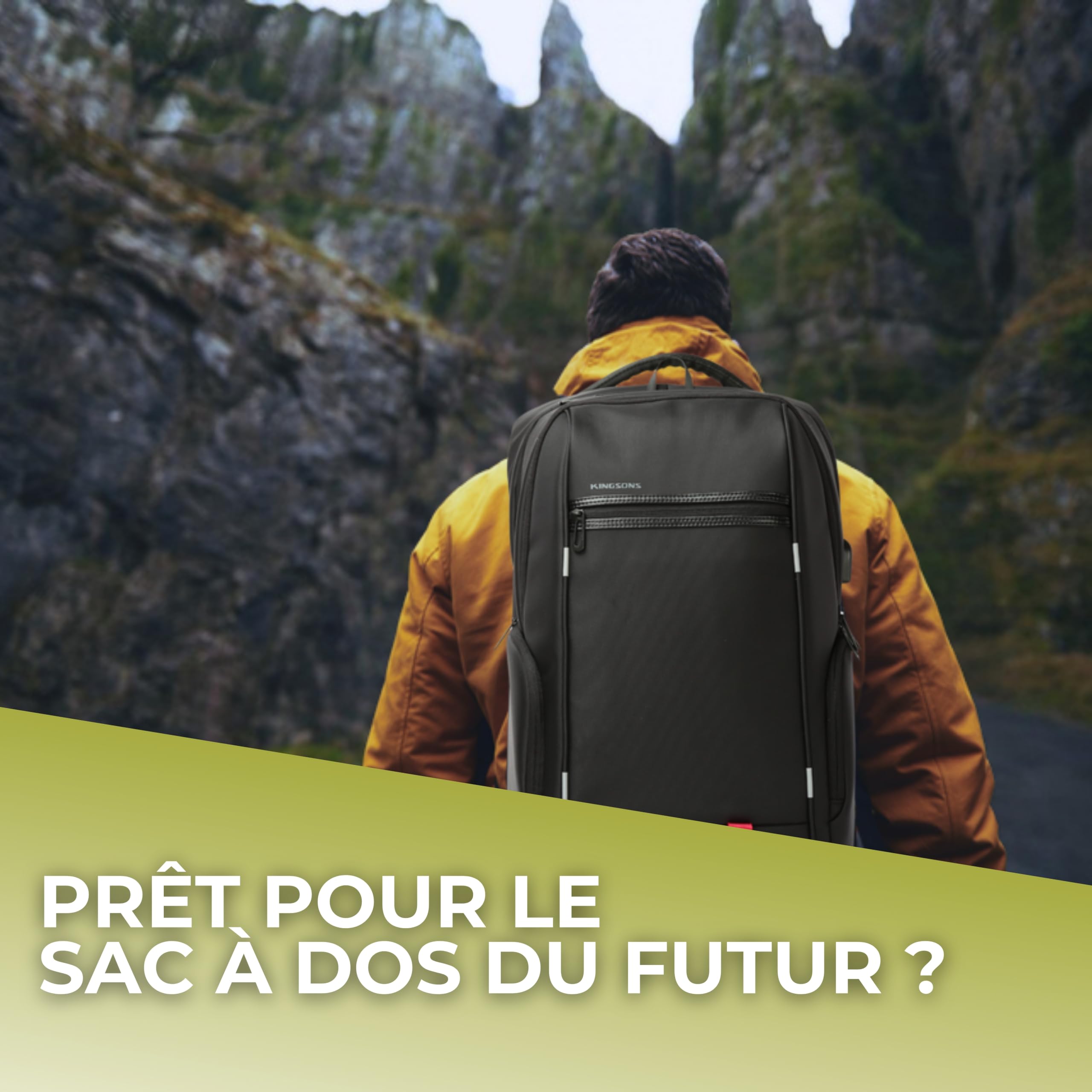 Un grand sac à dos ordinateur 15.6 et sac à dos usb extérieur idéal urbain | Le sac à dos business déperlant idéal pour vos pluies légères. Contient 30 L avec de belles bretelles ergonomiques au dos
