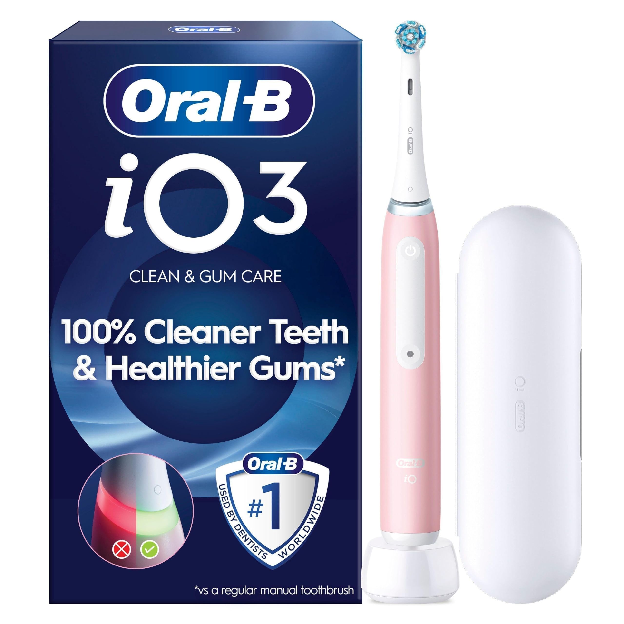 Spazzolino elettrico Oral-B iO3 | Rosa | 1 Spazzolino da viaggio