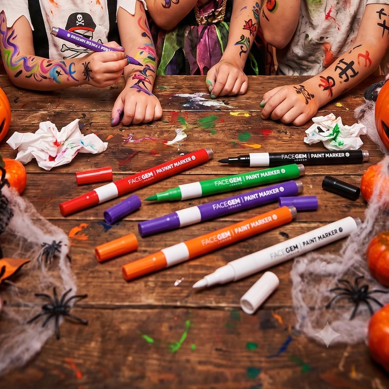 6 Colour Halloween Face Paint Kit -Washable - Water Based Colours image 5