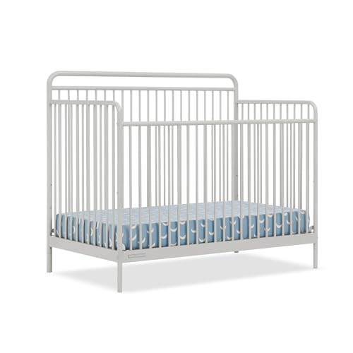 Delta Children Hayden 5-in-1 Convertible Metal Crib, Warm Gray