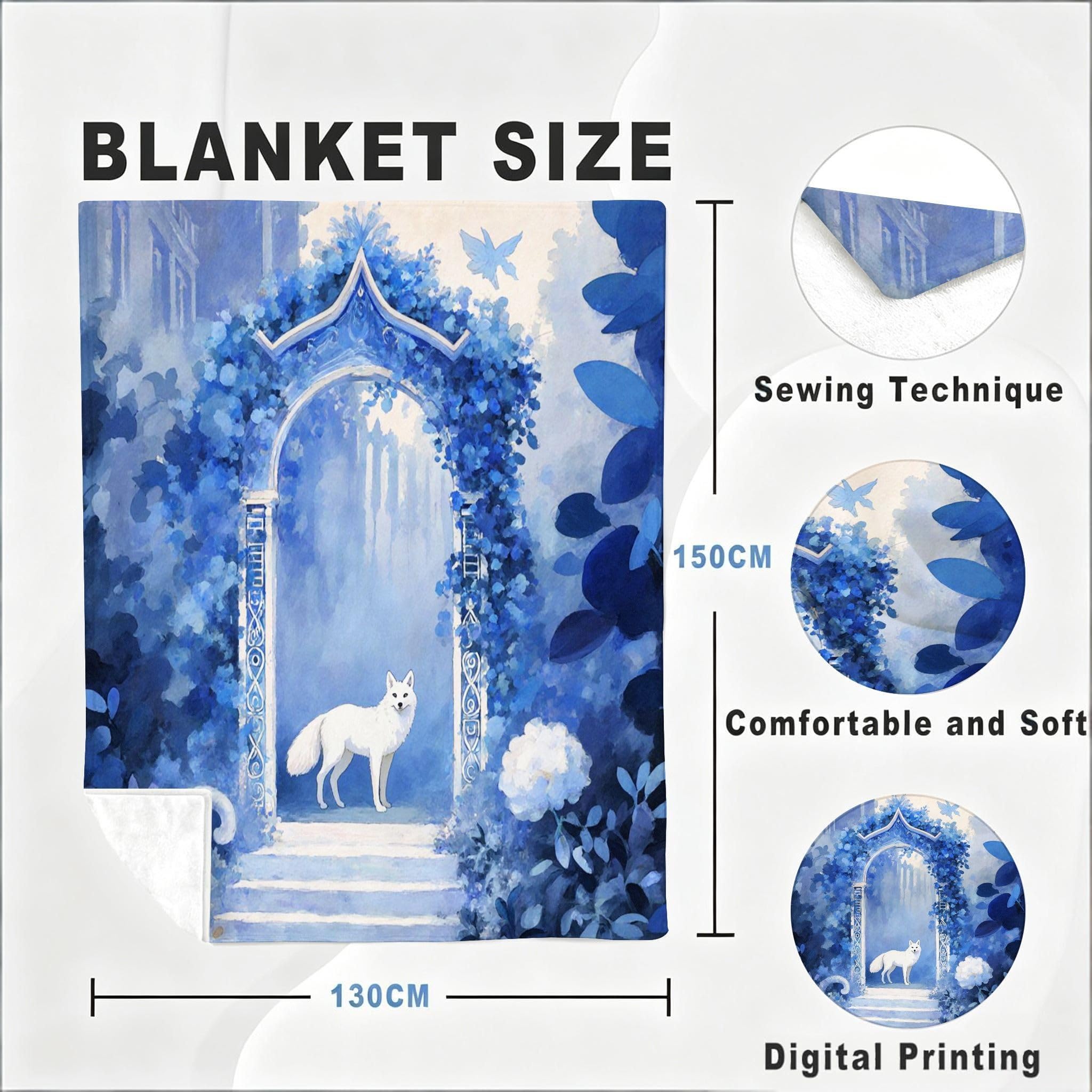 Manta Grande 180x220 cm Zorro Azul Polar Franela Térmica-A111