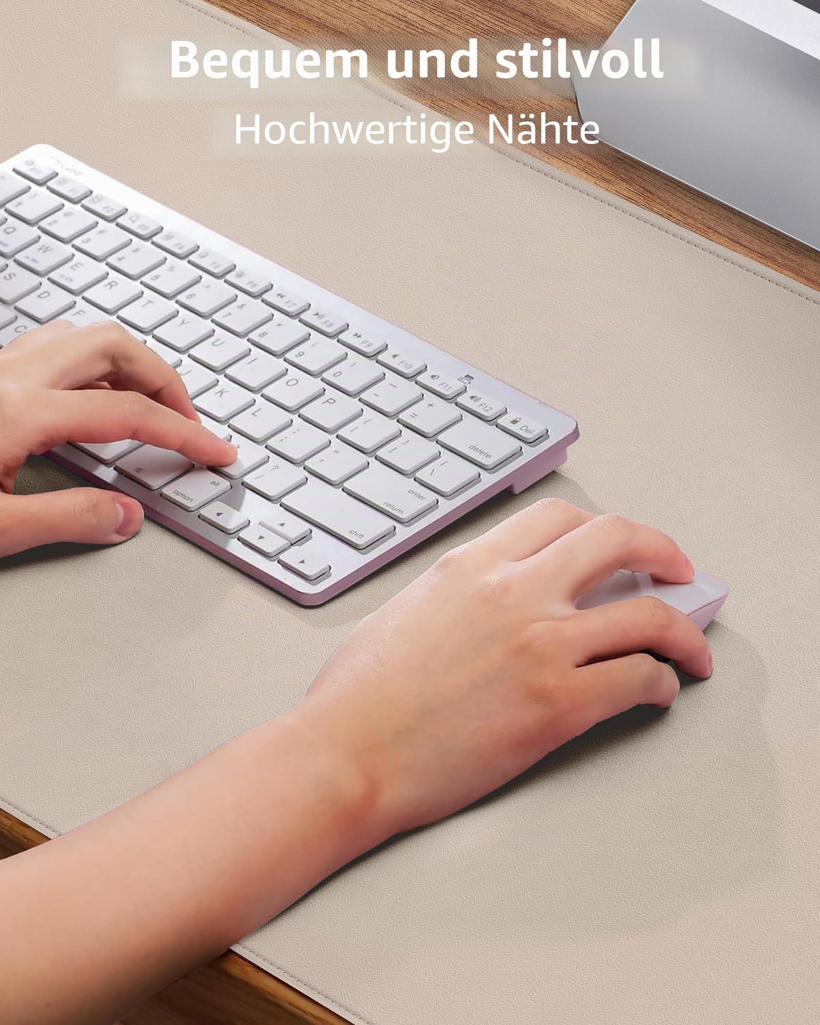 AFIING Schreibtischunterlage aus PU Leder, Große Mausmatte, Rutschfest & Wasserdicht, Tischunterlage für Büro… – Ansicht 4
