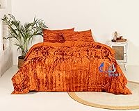 Vista 16 de Fundas de edredón de terciopelo aplastado ultra lujosas, ropa de cama bohemia color burdeos, tamaño Queen, ropa de cama UO, funda de edredón Donna