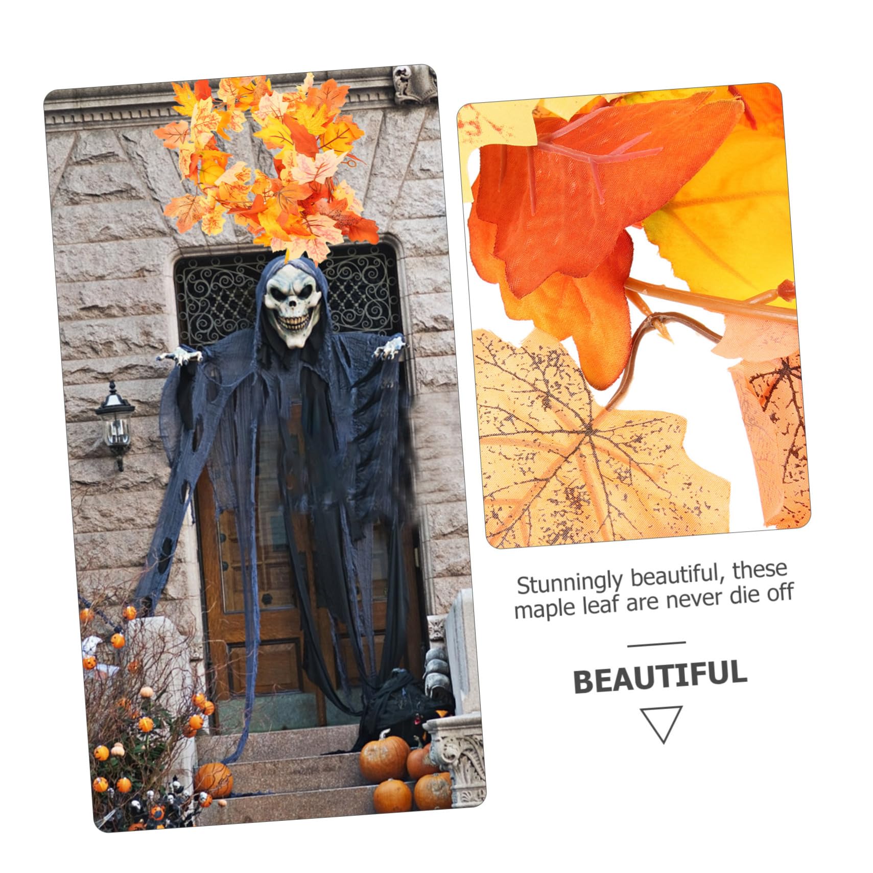 PRETYZOOM 3 Pezzi Decorazioni Di Foglie D'acero Di Halloween Ghirlanda Di Foglie D'acero Finte Simulazione Di o Decorazione Autunnale Artificiale Appeso Per La Casa