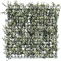 Vista 34 de E&K Panel de valla de plantas artificiales de 20 x 20 pulgadas, hojas sintéticas, césped, panel decorativo para interiores y exteriores
