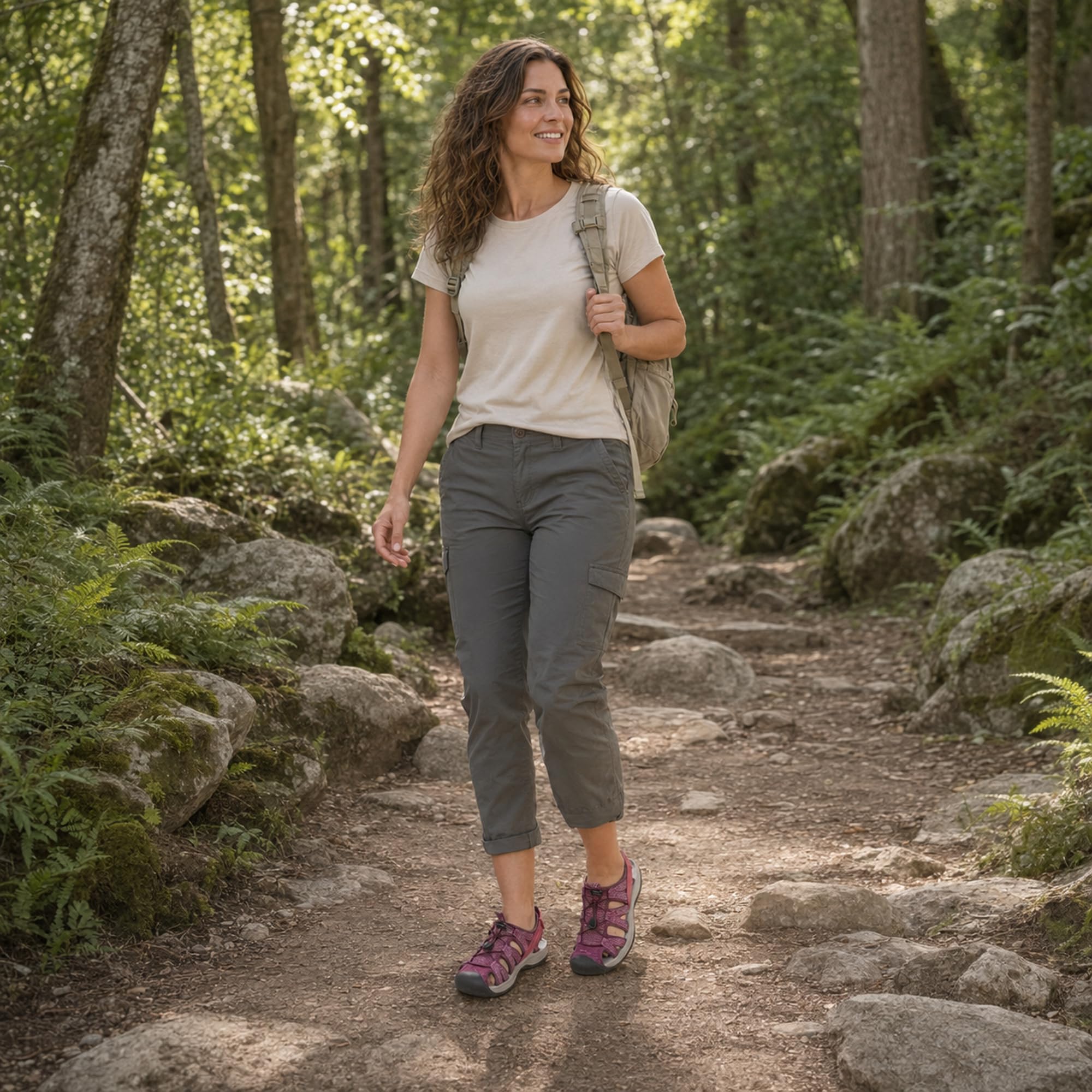 JOTA KA Sandalias Trekking Mujer – Deportivas, Resistentes al Agua, Antideslizantes, Transpirables, Ajuste con Cordón – Senderismo y Verano