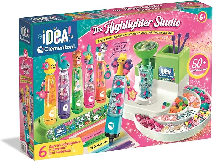 Clementoni - Highlighter Lab, Laboratorio de Subrayadores, Juguete Para Niñas y Para Niños, Fabricado en Italia, Multicolor - 18860