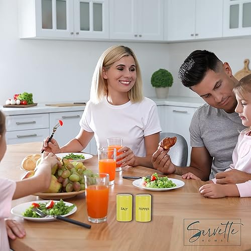 Miniatura 4 de Juego de cuchara de cerámica y salero y pimentero - amarillo