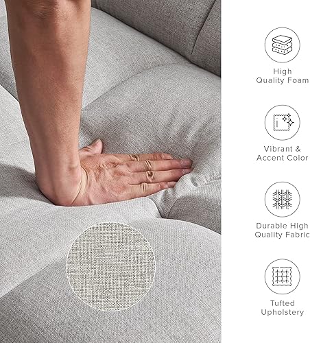 Miniatura 46 de mopio Aaron - Sofá cama pequeño de 76.8 pulgadas, sofá cama, sofá biplaza, sofá biplaza, sofá futón moderno de mediados de siglo, sofá cámara, sofás