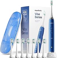 Vista 16 de Aquasonic Vibe Series Ultra-Whitening Cepillo de dientes – Cepillo de dientes eléctrico aceptado por ADA – 8 cabezales de cepillo y estuche de viaje