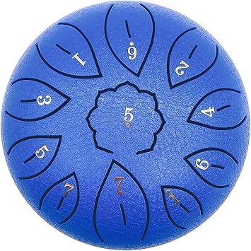 Vilihkc Steel Tongue Drum 11 Notes 6 Inches Dia Lotus type Hand Drum Healing Drum Percussion Drums Instrument Steel Drum C-Key Handpan