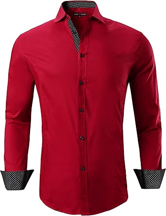 Alex Vando Mens Dress Shirts Regular Fit Long Sleeve Stretch Business Dress Shirts for Men