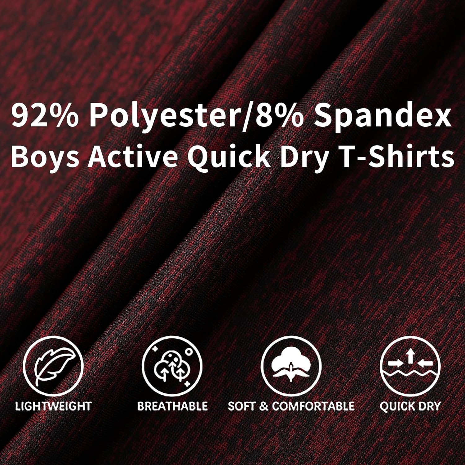 5-Pack Boys Athletic Quick Dry T-Shirts Youth Activewear Short Sleeve Tops（5-18 Years） - Image 4