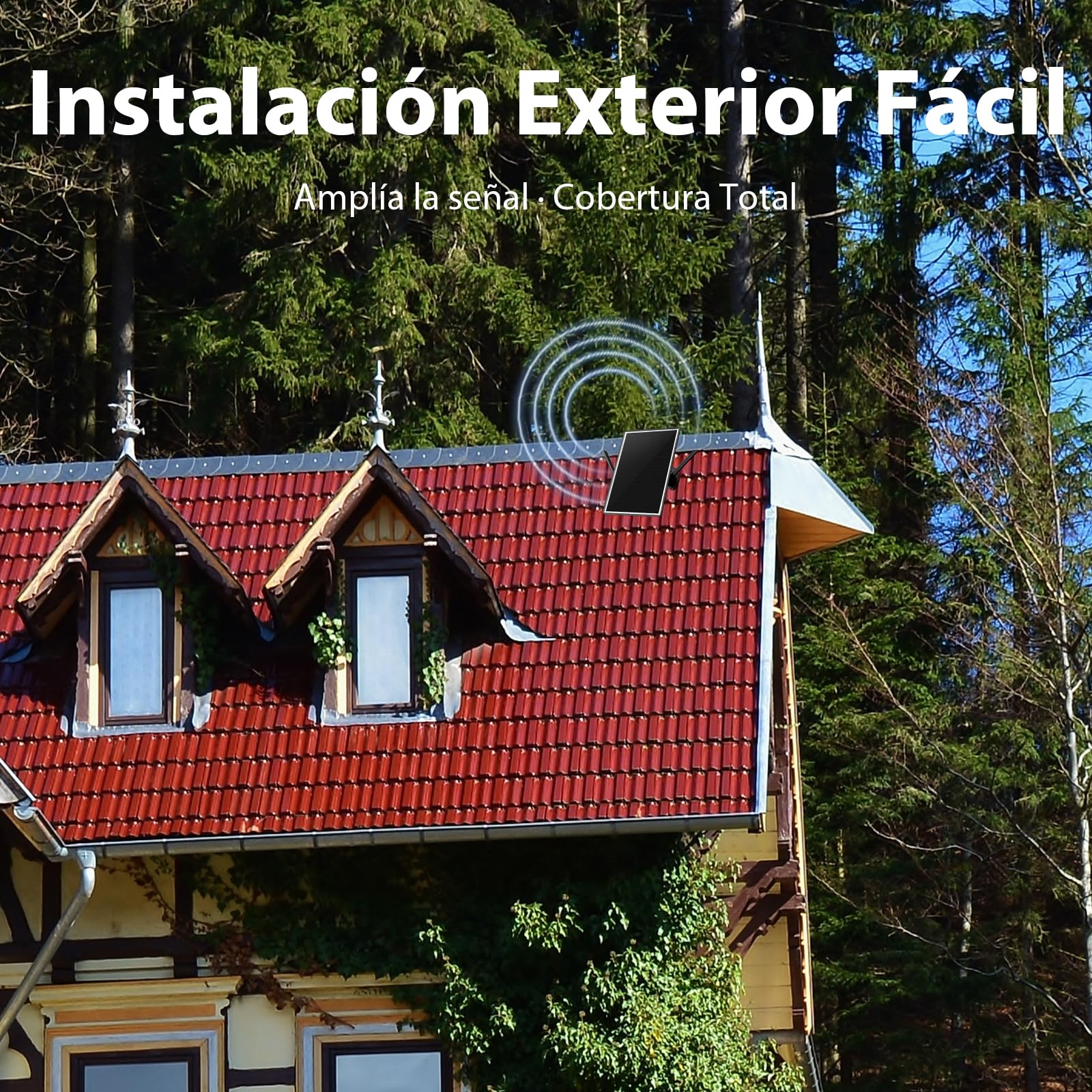 Repetidor WiFi Solar, Amplificador de Señal de Internet de 2,4 GHz para Exteriores, Repetidor WiFi de 300Mbps, Batería de 26000mAh, Clasificación de Resistencia al Agua IP66
