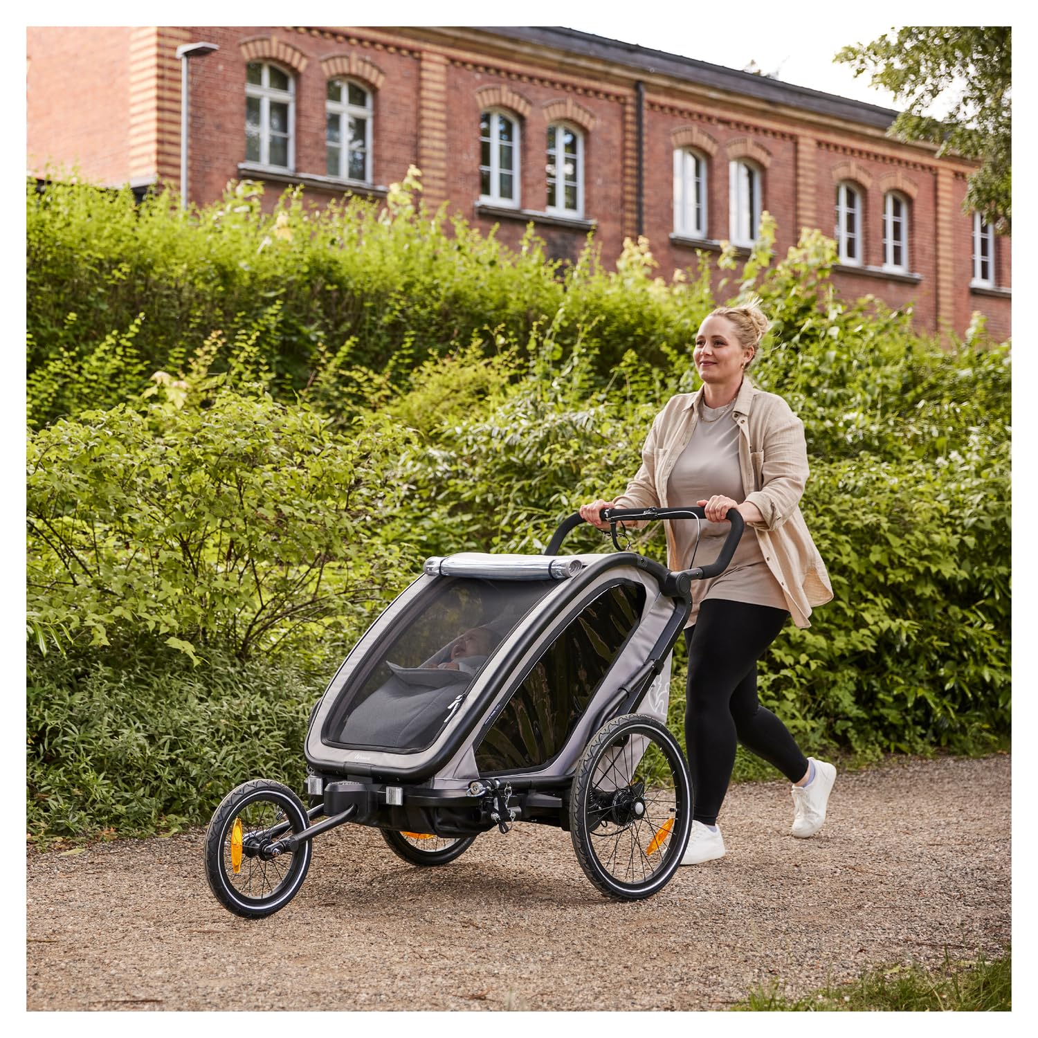 Hauck Bike N Walk Duo 3in1 Rimorchio Bici Bambini 2 Posti 22 kg 120 cm Light Grey