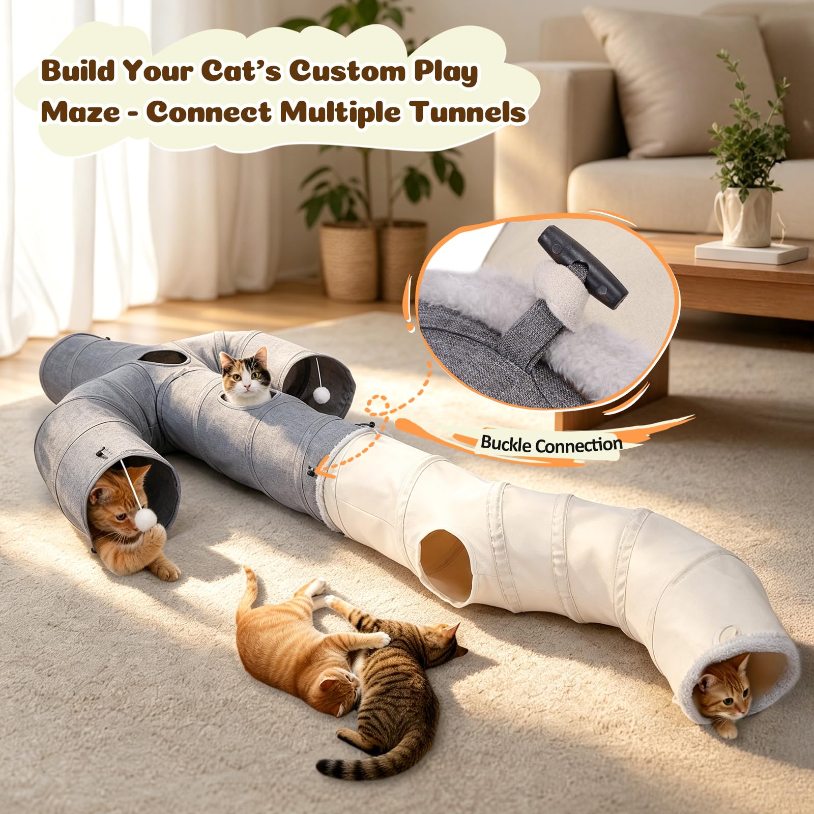 Ownpets Tunnel per gatti a forma di S, diametro 25 cm
