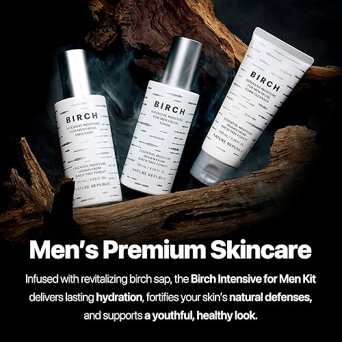 Miniatura 3 de Nature Republic Birch - Kit de cuidado de la piel intensivo para hombres, lavado facial e hidratante para piel hidratada, tóner facial (4.05 onzas