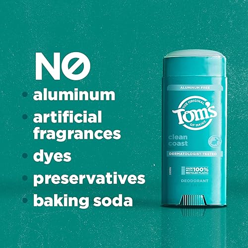 Miniatura 5 de Tom's of Maine Clean Coast Desodorante natural para hombres y mujeres, sin aluminio, 3.25 onzas