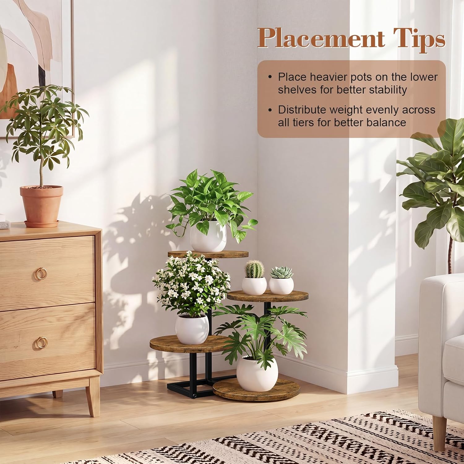 Small Plant Stand Indoor 4-Tier Plants Shelf, Tabletop, Window Sill, Floor image 3