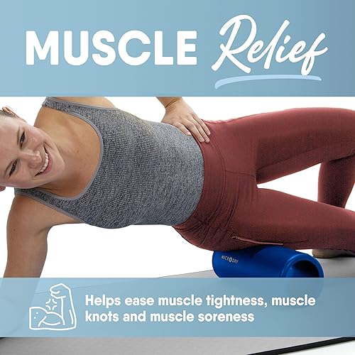 Miniatura 5 de MICRODRY Rodillo trasero de espuma de lujo para alivio muscular, rodillo para yoga, estiramiento, masaje firme de tejido profundo y liberación de