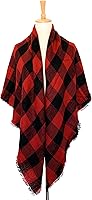 Vista 79 de Wander Agio - Bufanda envolvente con diseño a cuadros o triangular para mujer, cálida y larga, de punto, sensación de cachemira, chal