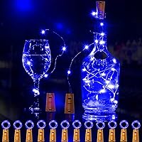 Vista 14 de SmilingTown 12 paquetes de 20 luces LED para botellas de vino con corcho - Cadena de luces de hadas de alambre plateado, luces de corcho operadas