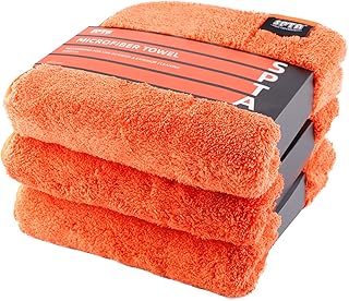 SPTA Car Microfiber Towels, 3Pcs Microfiber Car Cleaning Cloths, Upgraded 1200gsm Ultra-Thick Cars Drying Towel Microfiber for Car and Home Polishing Washing and Detailing 16'' x 16''(3 Pack)