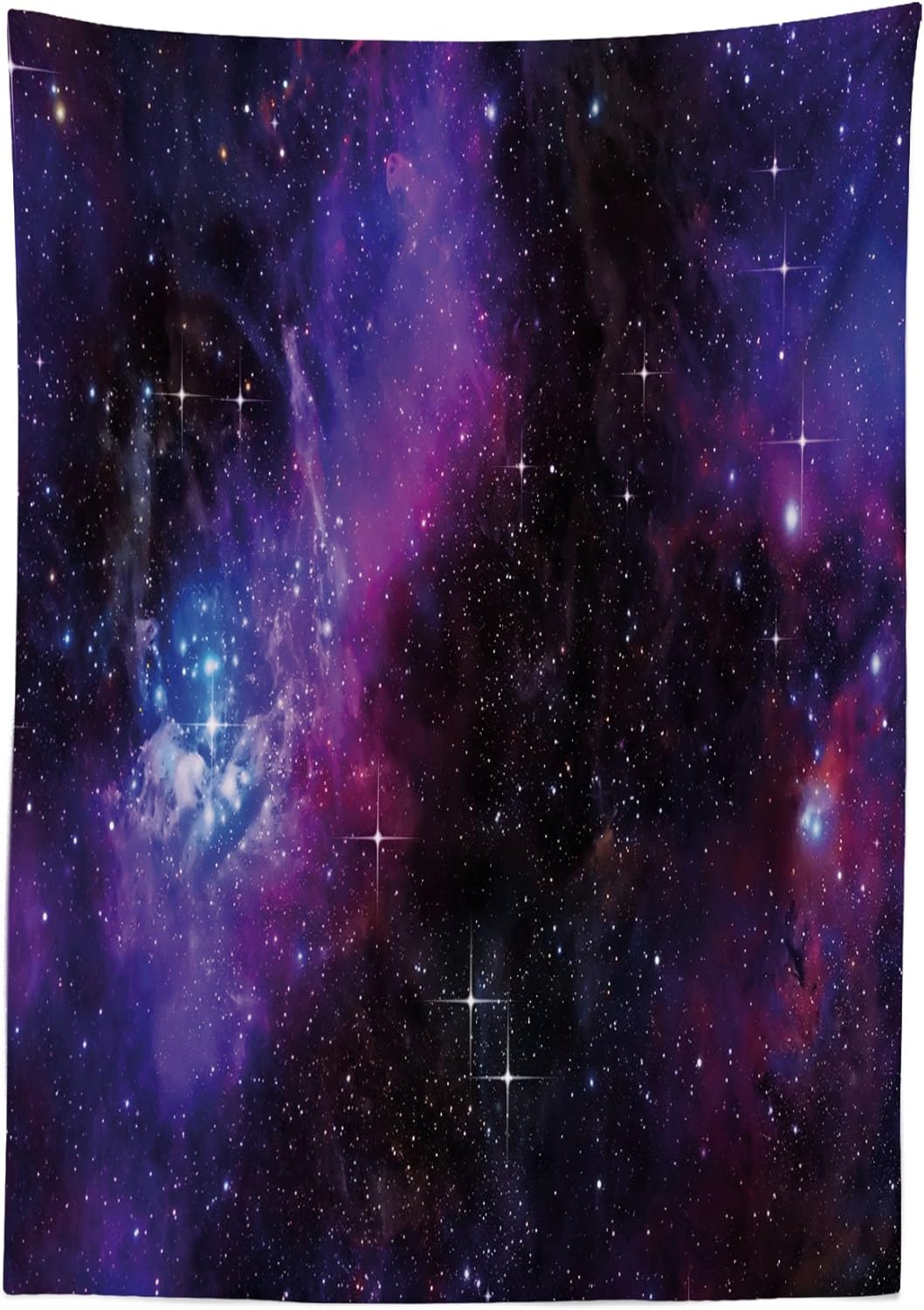Ambesonne Space Tablecloth, Nebula Dark Galaxy with Luminous Stars and Cosmic Rays Astronomy Explore Theme, Rectangular Table Cover for Dining Room Kitchen Decor, 60" X 90", Purple Blue 60" X 90" Purple Blue