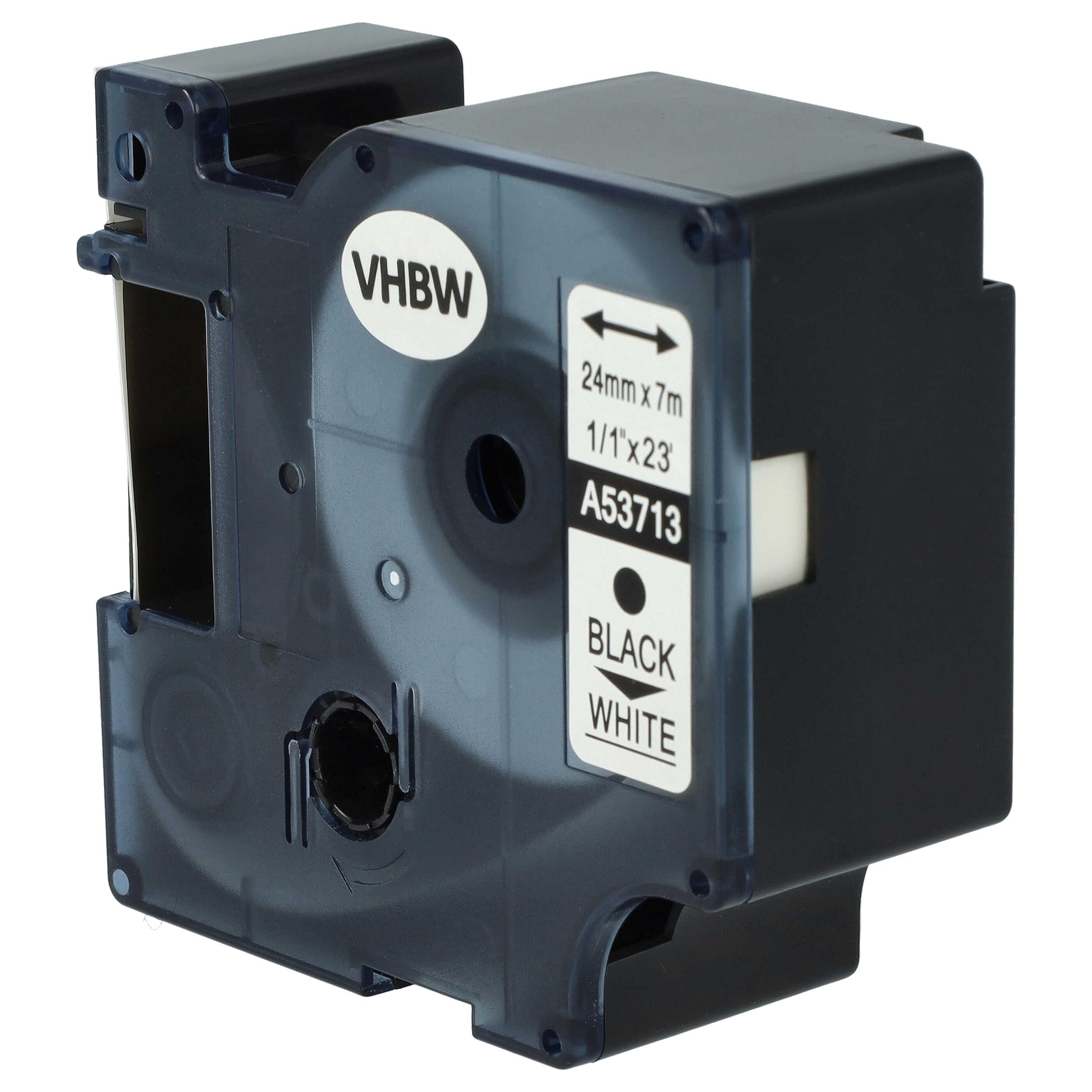 vhbw 50 x taśma do etykiet, kompatybilna z Dymo LabelMaker PC, drukarka etykiet PC2 24 mm, czarna na białym tle