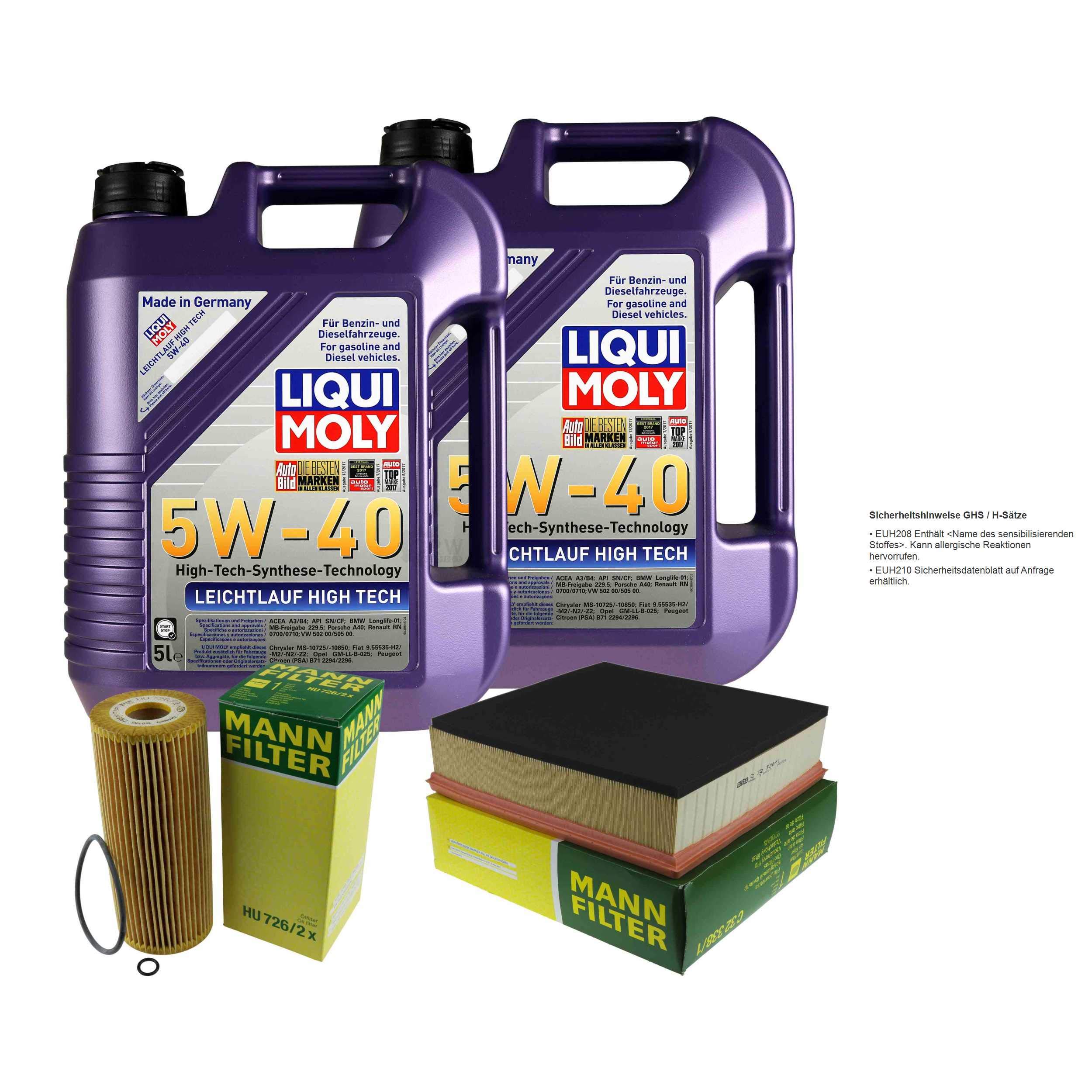 Kit d'inspection 10 l LM LL High Tech 5W-40 + filtre à air MANN
