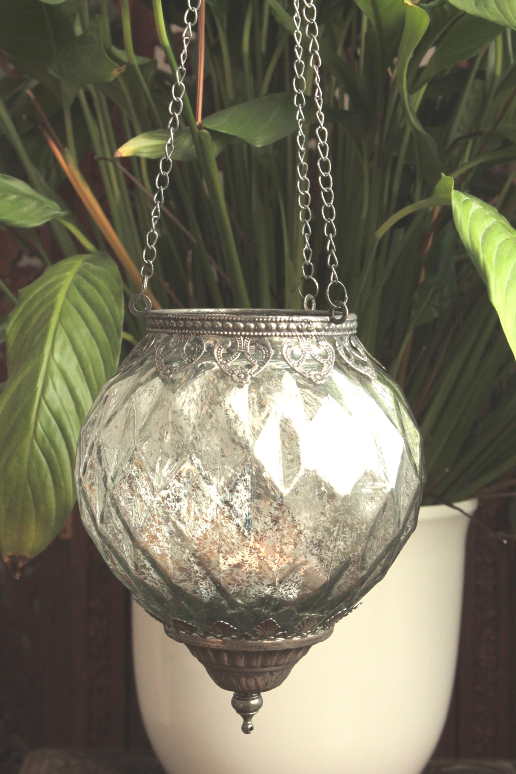 TRIROCKS Lanterna Decorativa in Acciaio Inossidabile 30 cm Alta, Portacandela a Sospensione con