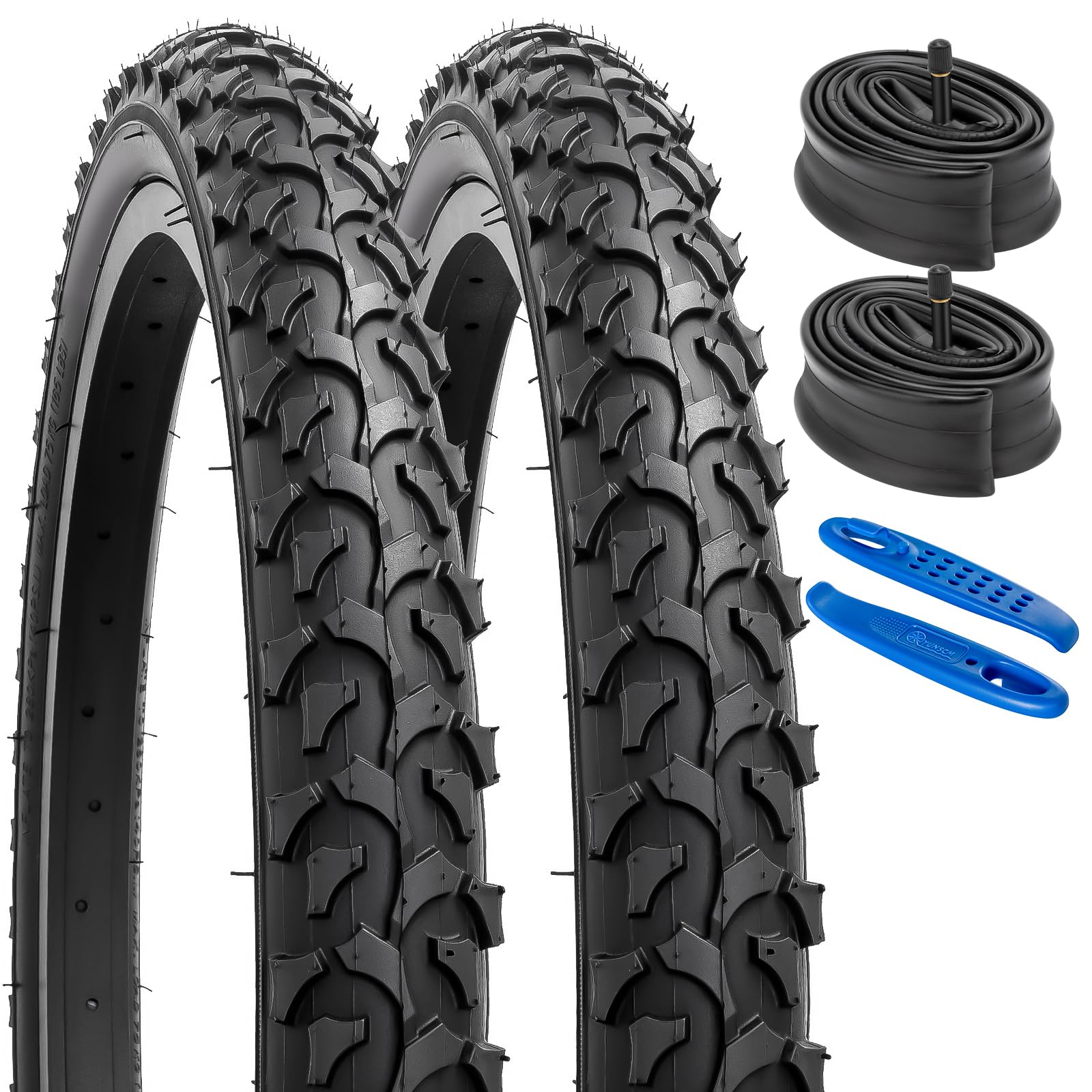 YunSCM 2 neumáticos plegables de 20 pulgadas, 20 x 1,95 pulgadas, 2 unidades, tubo de 20 pulgadas, válvula AV32 mm, compatible con 53-406, bicicleta de montaña, bicicleta de carretera, bicicleta de