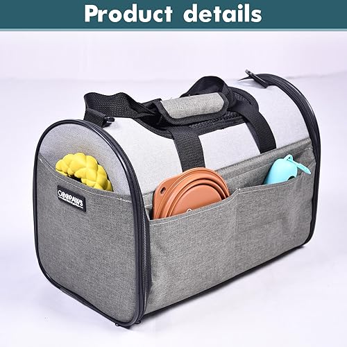 Miniatura 7 de JESPET Transportín para perros pequeños, gatos, cachorros, transportín plegable aprobado por aerolíneas para gatos y perros, bolso de viaje y para