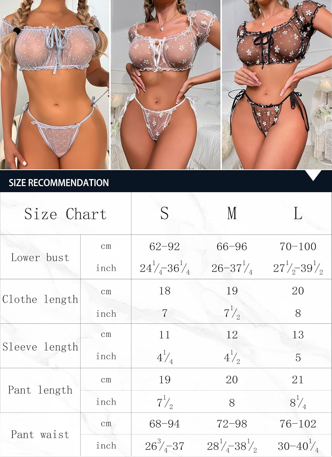 Womens Transparent Sexy Lingerie Mesh Halter Babydoll Sheer Sl... - view 6