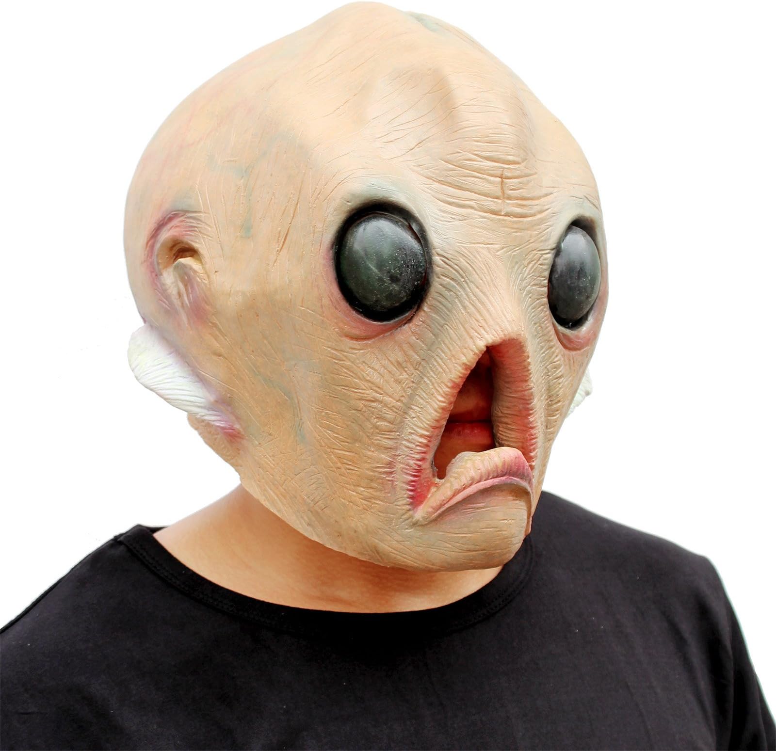 CreepyParty Realistic Mask Alien Mask Halloween Head Masks Deluxe Novelty Halloween Costume Party Latex Head Mask Alien