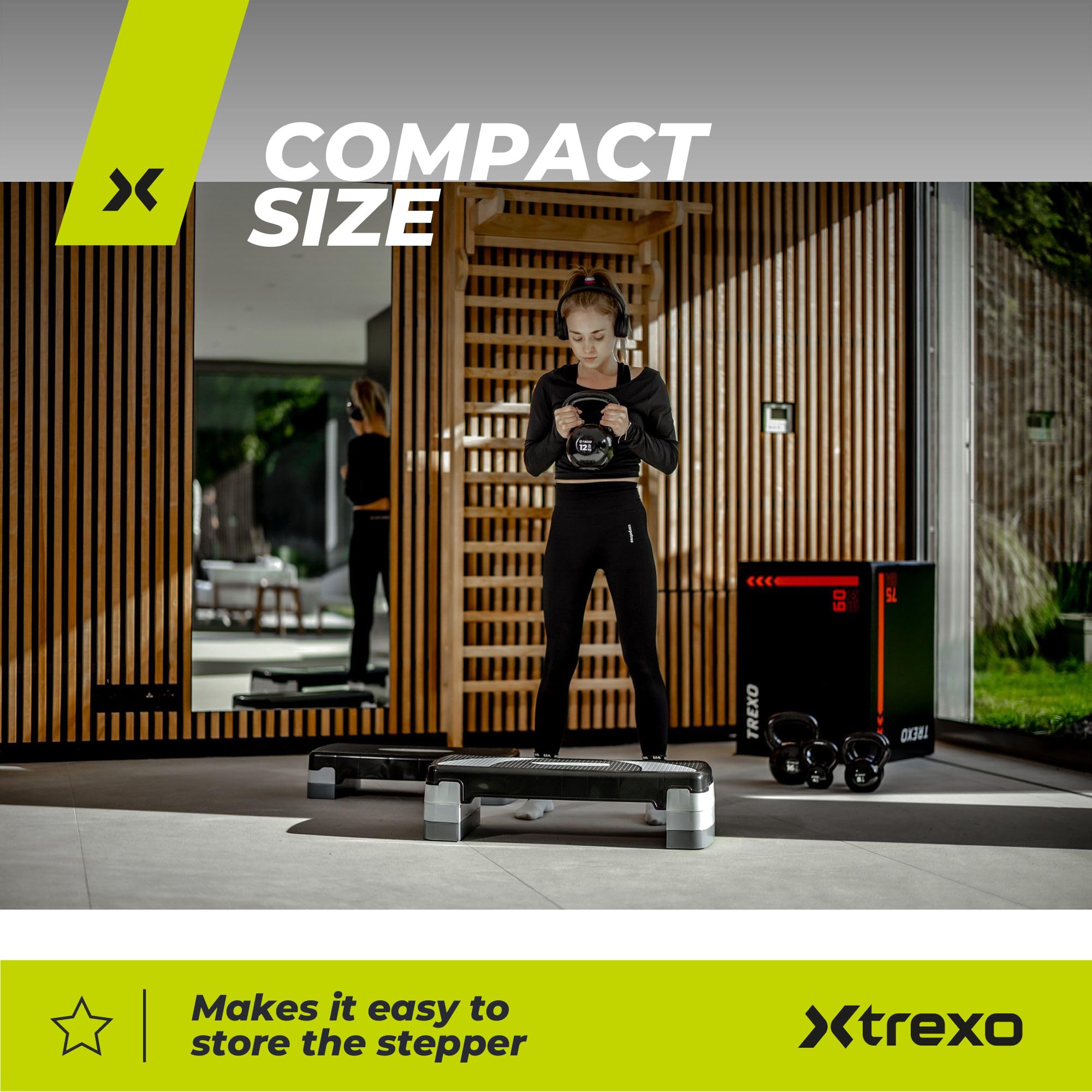 TREXO Aerobic Step 78x30 cm Altezza Regolabile 10-20 cm Polipropilene TPR per Cardio Fitness