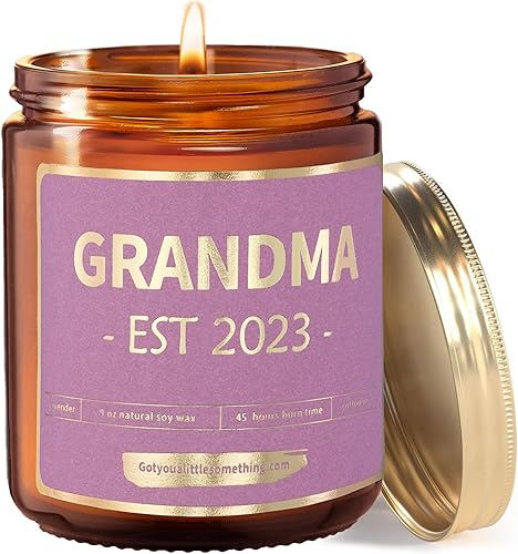 Regalos para abuelas primerizas, vela de soja natural, lavanda, 9 onzas divertida idea de regalo de Navidad para abuelos por primera vez, anuncio de