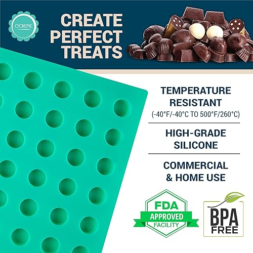 Miniatura 3 de O'Creme Mini molde de silicona para cilindro de hielo para trufas de chocolate, ganache, gelatina, pralinés y caramelos