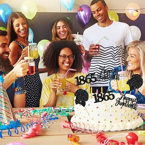 Miniatura 6 de 36 decoraciones negras para cupcakes del mes de la historia del mes de la historia, decoraciones para cupcakes de feliz juneteenth para fiesta de