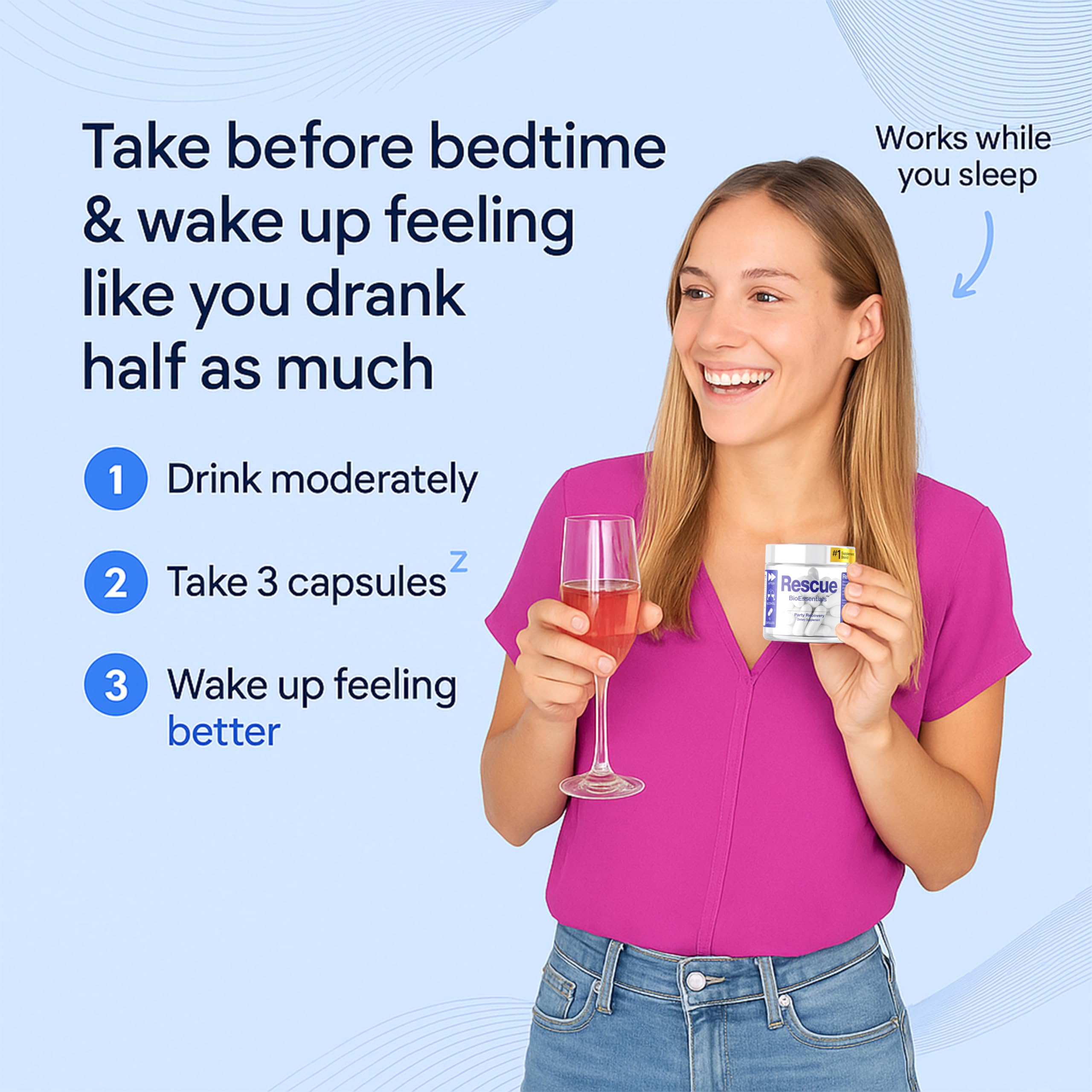 Restore – Lepsze Poranki i Wsparcie Wątroby – DHM 894 mg, NAC 300 mg, Ostropest 250 mg, Kudzu i Elektrolity – 72 Kapsułki Wegańskie · 24 Porcje