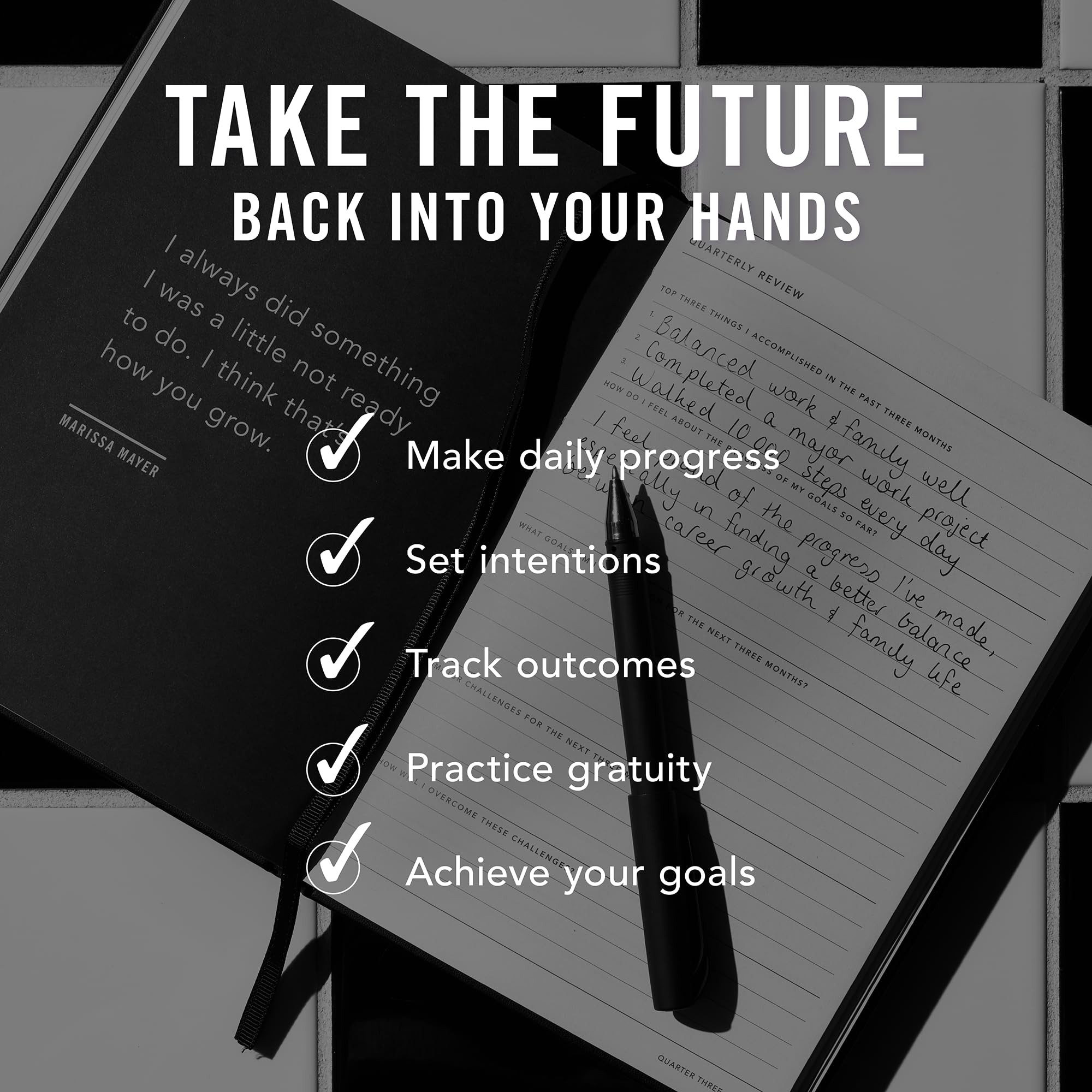 MOXON MiGoals 2026 A5 Weekly Notes Goal Diary, Goal Planner, Productivity Journal, Habit Tracker, Weekly Notes Layout with Goal Setting, Reviews and Budget Tracker (Black) - Image 4