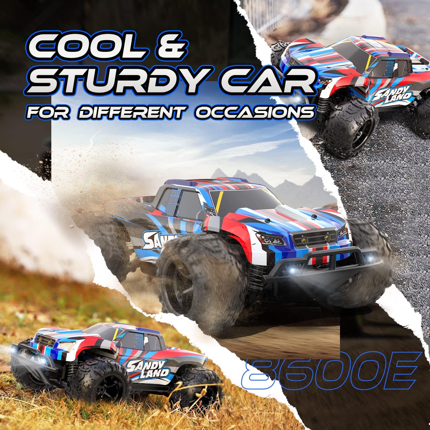 DEERC High Speed RC Car Full Proportional Remote Control Truck, All Terrains 4WD RC Truck W/LED Lights, 50 Mins Play, 25 Km/h Electric Vehicle Toy, 2.4Ghz 1:20 Off Road Monster Truck, B-Day Gift : Toys & Games