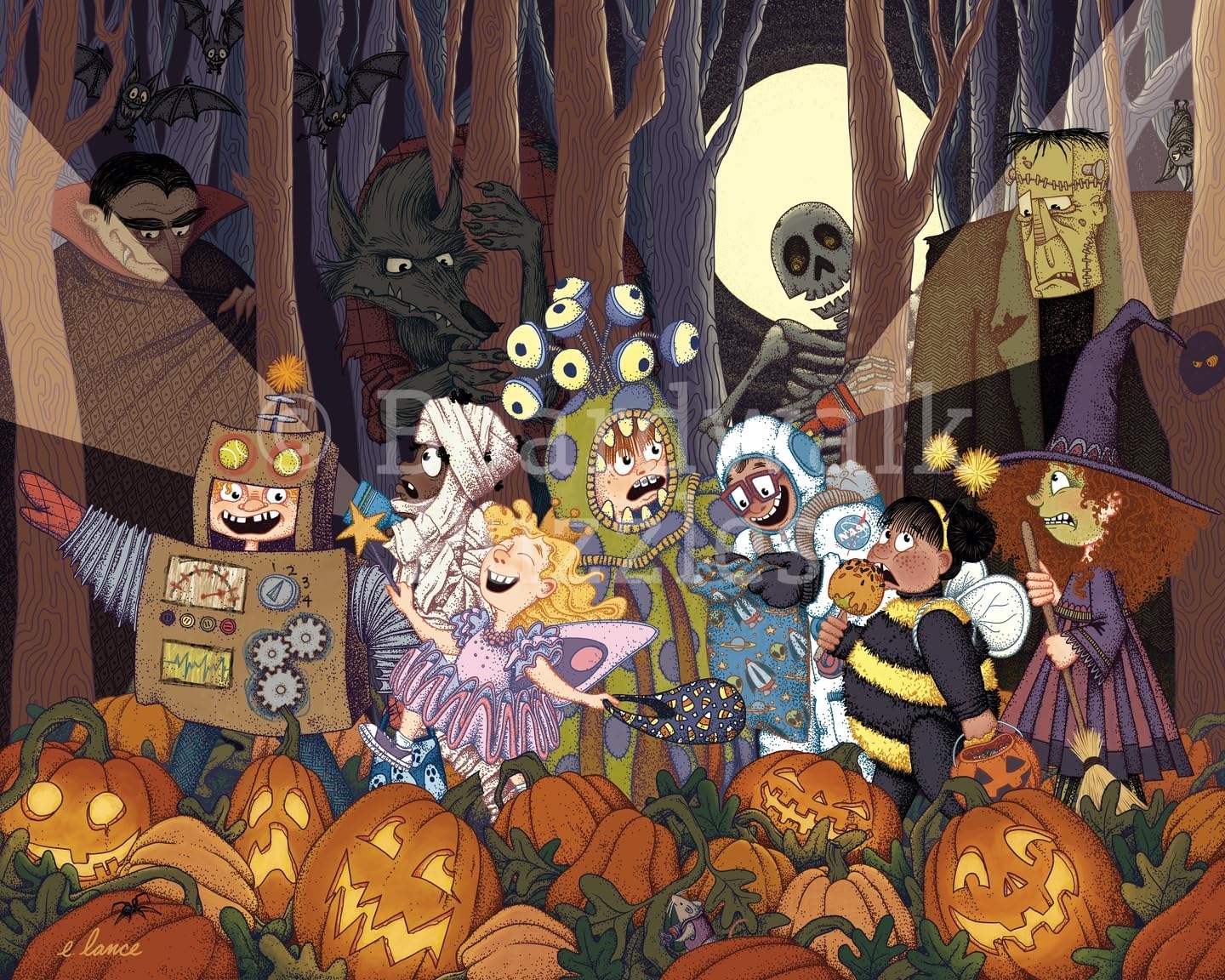 Boardwalk Puzzles Halloween Adventure 500 Pieces Fall Jigsaw Puzzle Theme for Adults and Family Made in USA