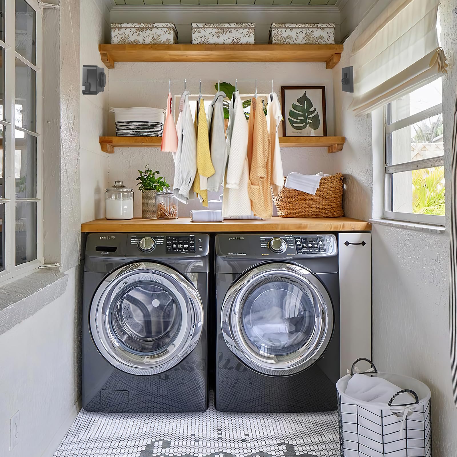 Clothes Drying Rack I3C Retractable Clothesline Duo Reel