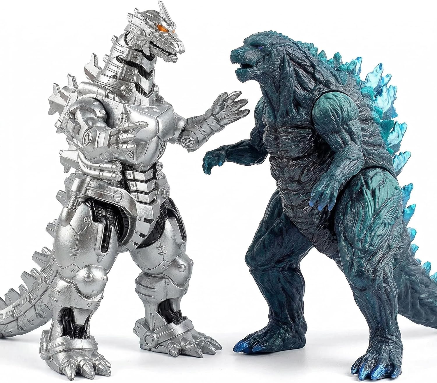 2PCS Big Dragon Earth MechaDragon Figures King of The Monsters - Dragon Figures Kings of The Monsters - 13" & 12" Head-to-Tail, Large Movable Joints Action Movie Series Soft Vinyl