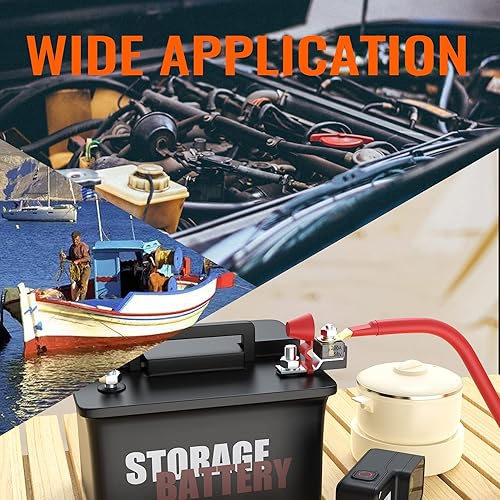 Miniatura 9 de Joinfworld Kit de bloque de fusibles de montaje en terminal de 200 A, 300 A, 58 V, con un solo perno de 5/16 pulgadas (M8), fusible de batería de