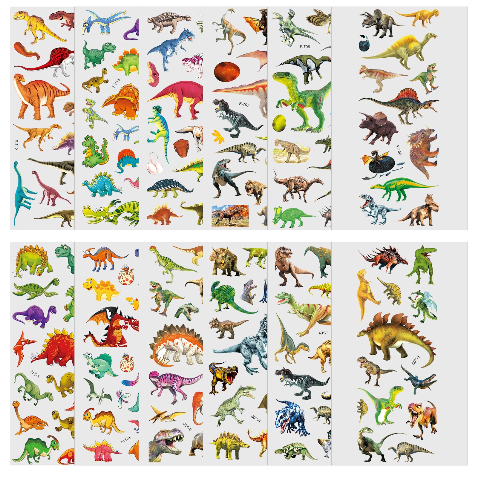 Vicloon 3D Stickers for Kids 3+ Years, 12PCS Puffy Dinosaur Stickers, Perfect for Boys, Girls & Teachers as Reward