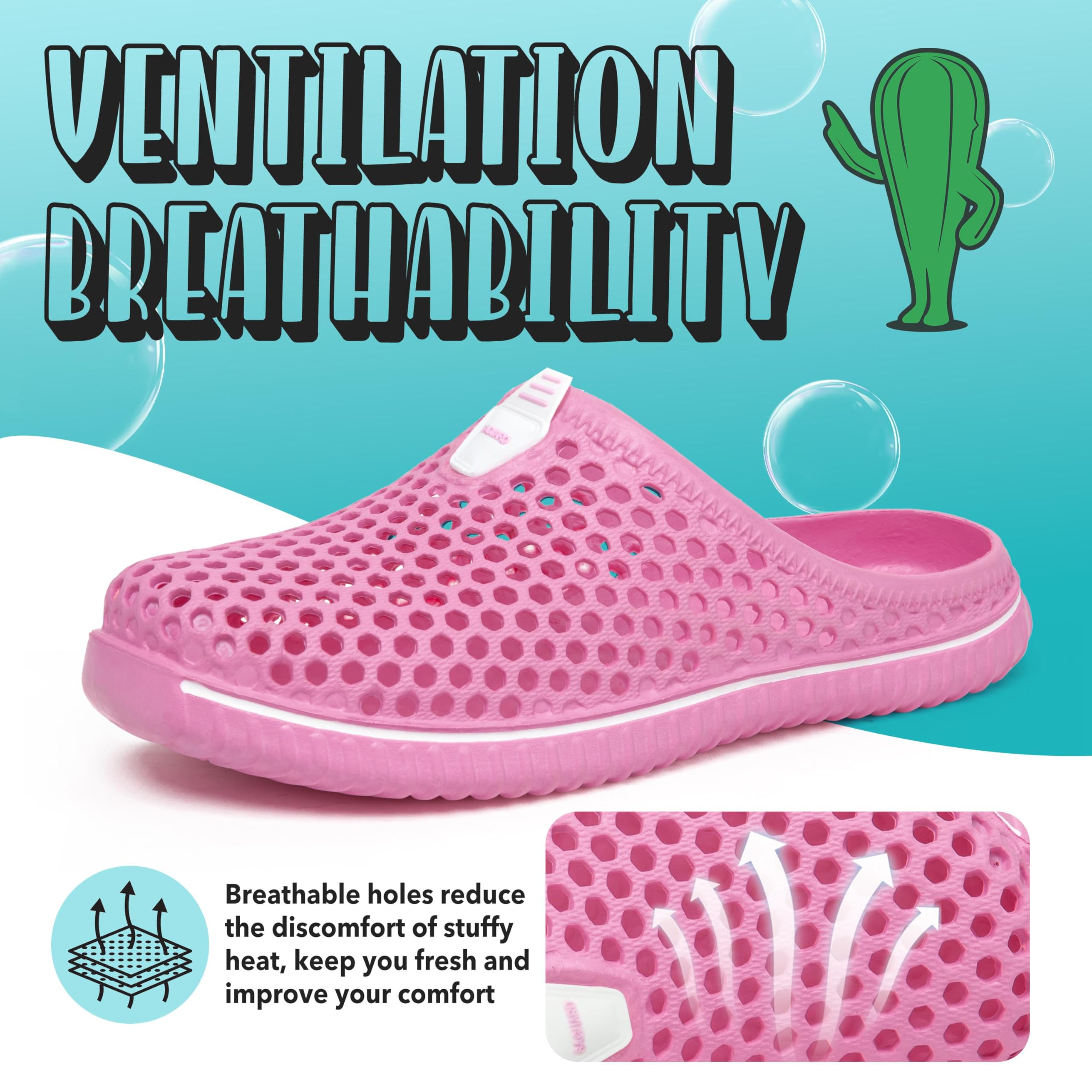 SAGUARO Uomo Donna Spiaggia Traspirante Pantofole Leggero Flessibile Estate Sandali Anti-scivoloso Unisex Clogs Piscina Slippers 36-45EU