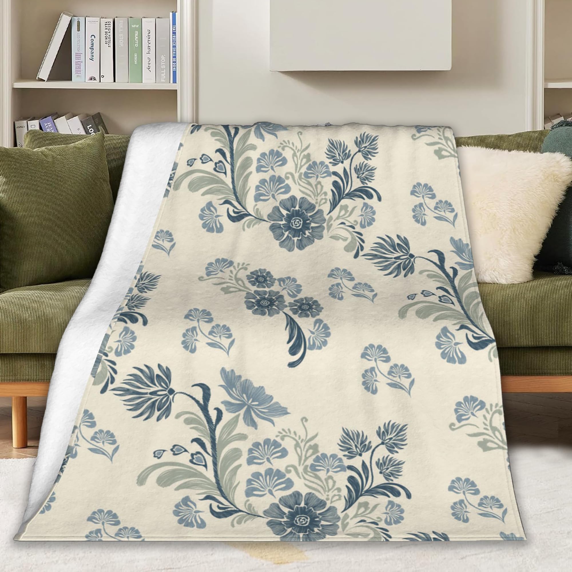 PEGASO BLANKET WITH PAISLEY TRIM BLUE main image 1