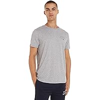 Tommy Hilfiger Uomo T-Shirt Maniche Corte Scollo Rotondo, Grigio (Light Grey Heather)